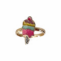Busy Lizzie - Verstelbare ring - ice cream (gold)