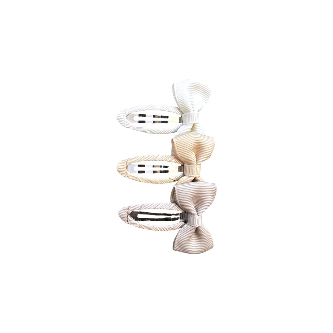 Busy Lizzie - Clickspeld strik crème/beige  (3-pack)