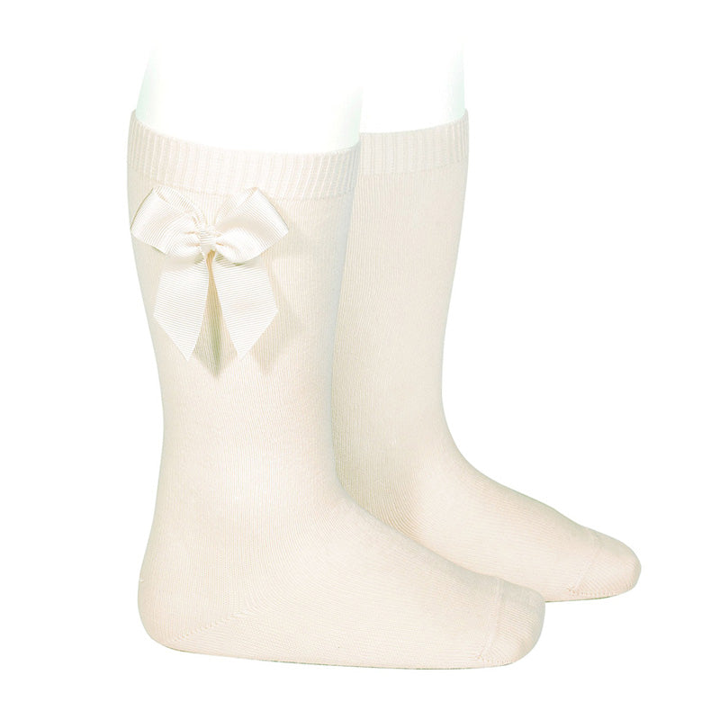 Condor - Kniekousen met Grosgrain strik (Beige)