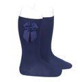 Condor - Kniekousen met Grosgrain strik (Navy Blue)