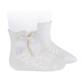 Cóndor - Openwork sokken met strik (cream)