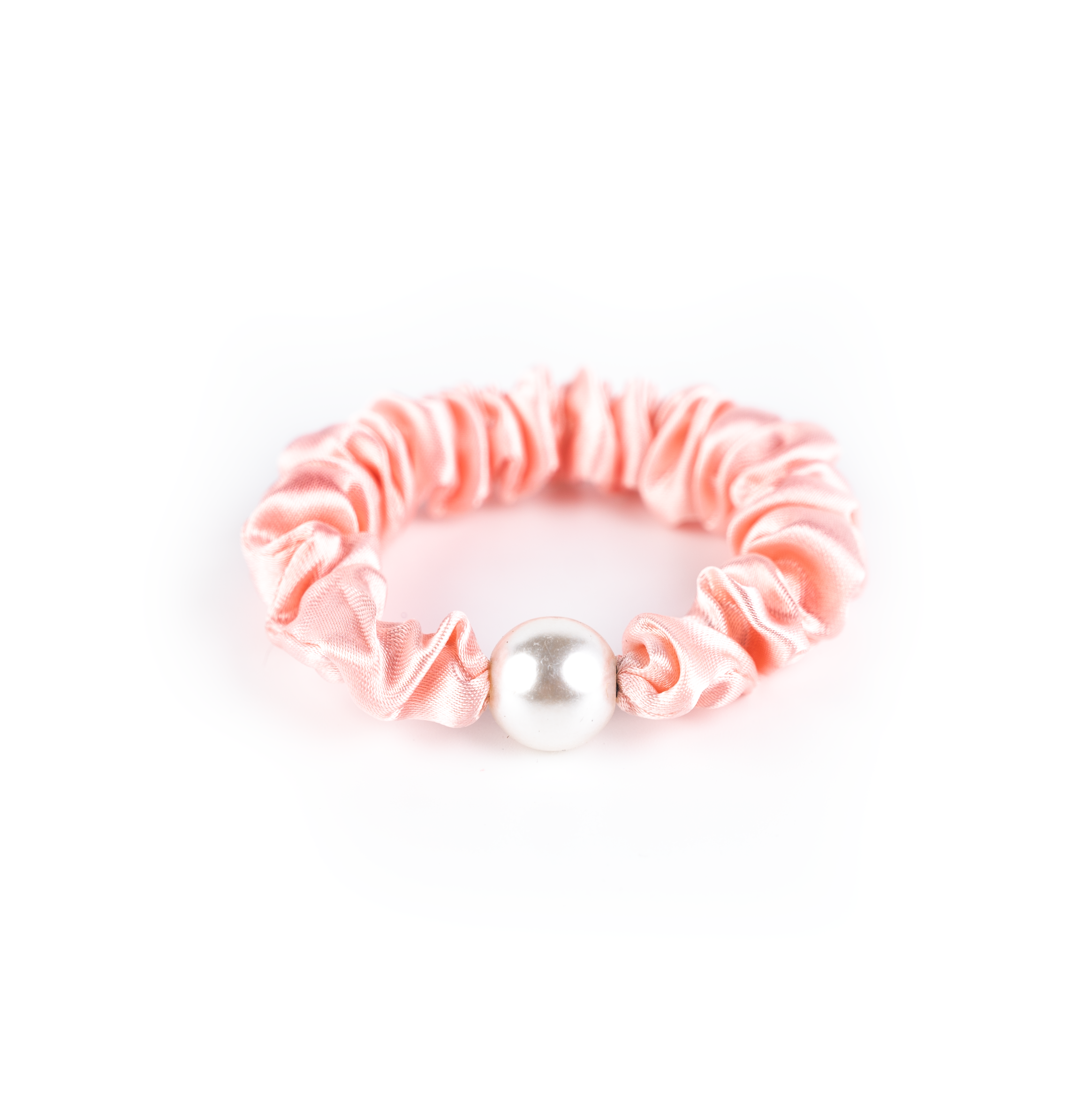 Busy Lizzie - Scrunchie met parel - light pink