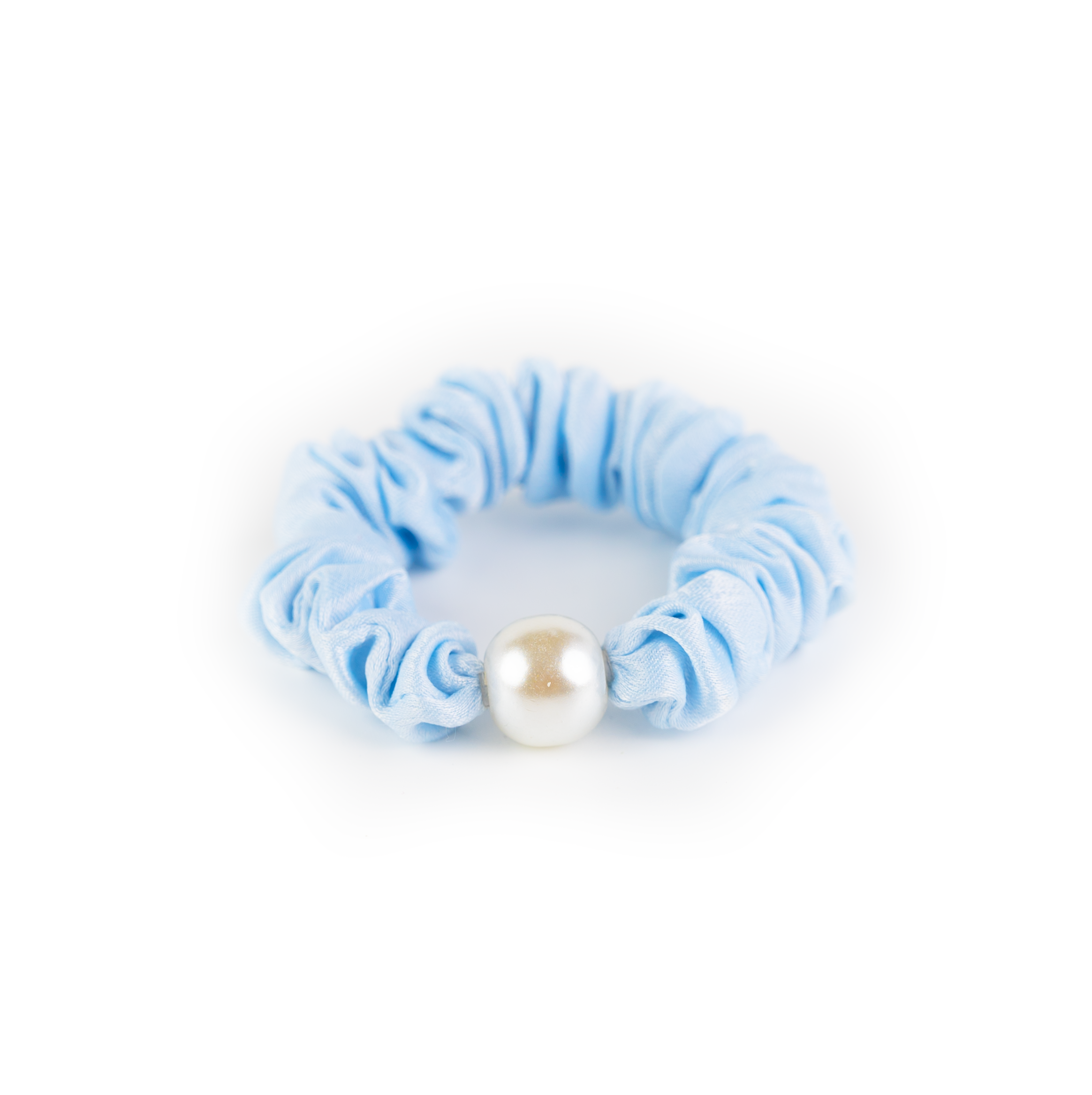 Busy Lizzie - Scrunchie met parel - Light blue