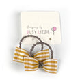 Busy Lizzie - Mini elastiekjes met strik - yellow/brown