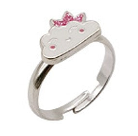 Busy Lizzie - Verstelbare ring - wolkje (silver)