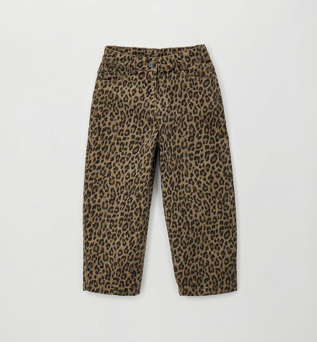 Luipaardprint broek van iDO met aanpasbare taille