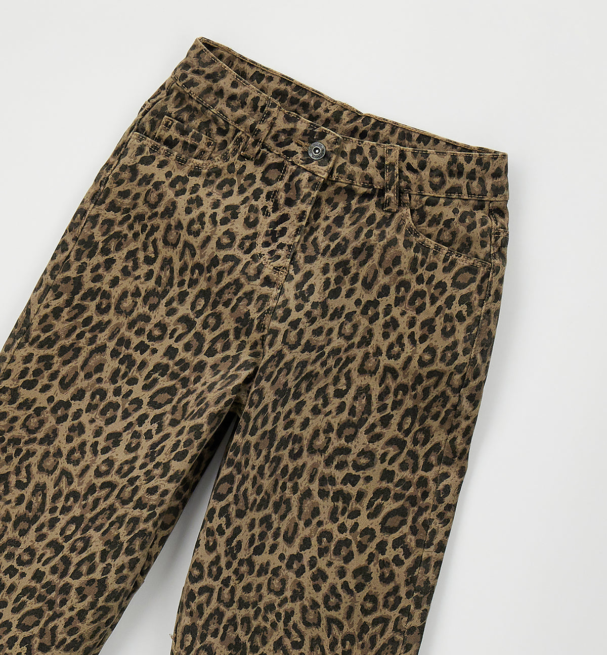 Luipaardprint broek van iDO met aanpasbare taille