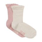 Minymo - 2-pack sokken met glitter Ash rose