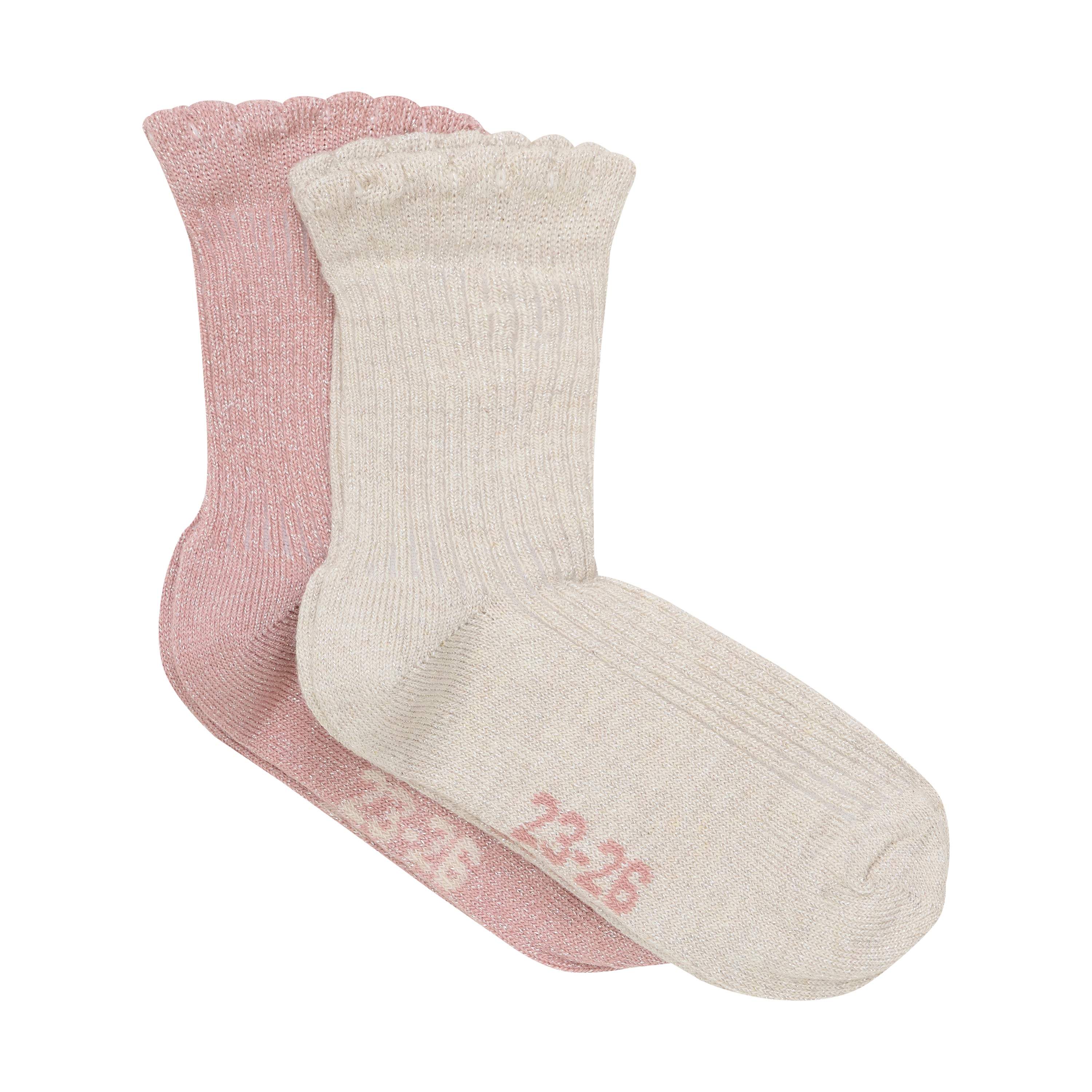 Minymo - 2-pack sokken met glitter Ash rose