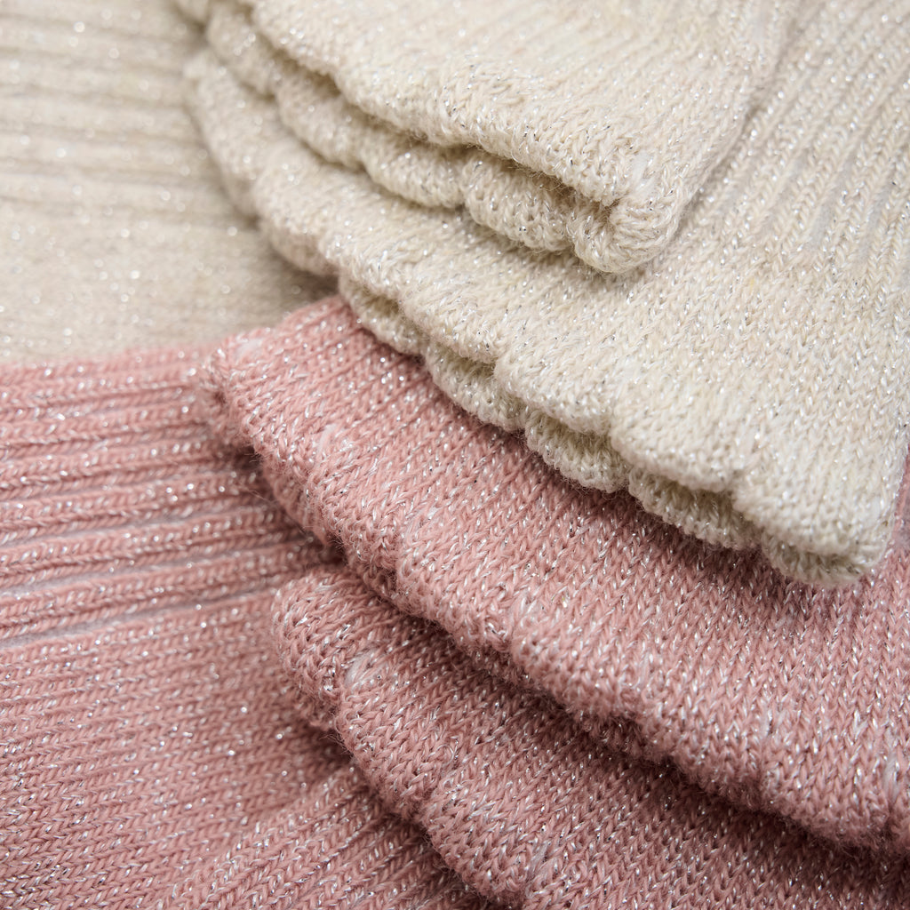 Minymo - 2-pack sokken met glitter Ash rose