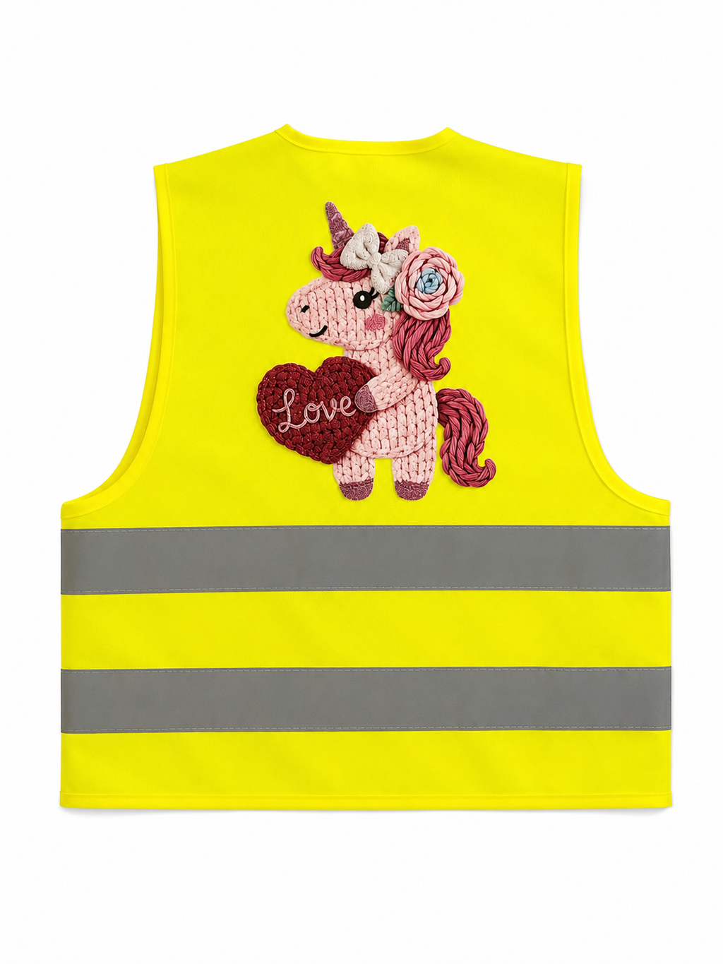 Korntex Fluo Hesje Kind Geel met Rits - Unicorn