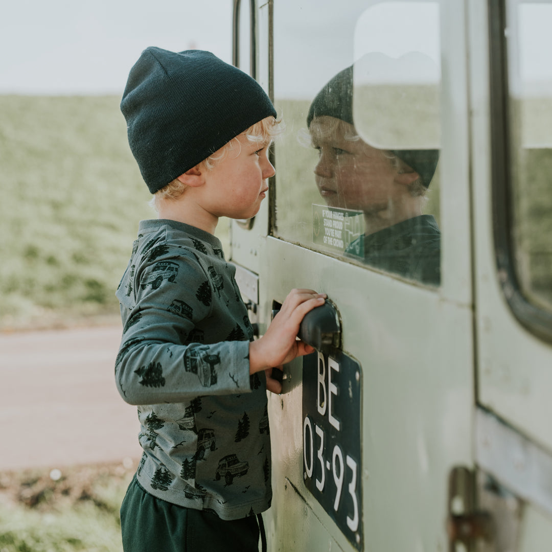 Koko Noko Longsleeve Jongens – Groen met Auto Print