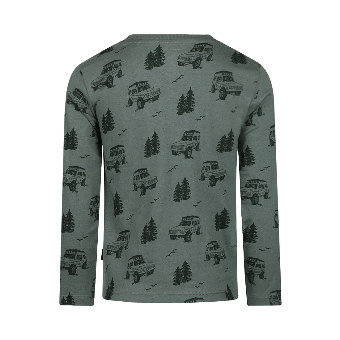 Koko Noko Longsleeve Jongens – Groen met Auto Print