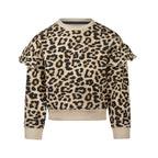 Meisjes Sweater met Ruffles en Panterprint | Koko Noko