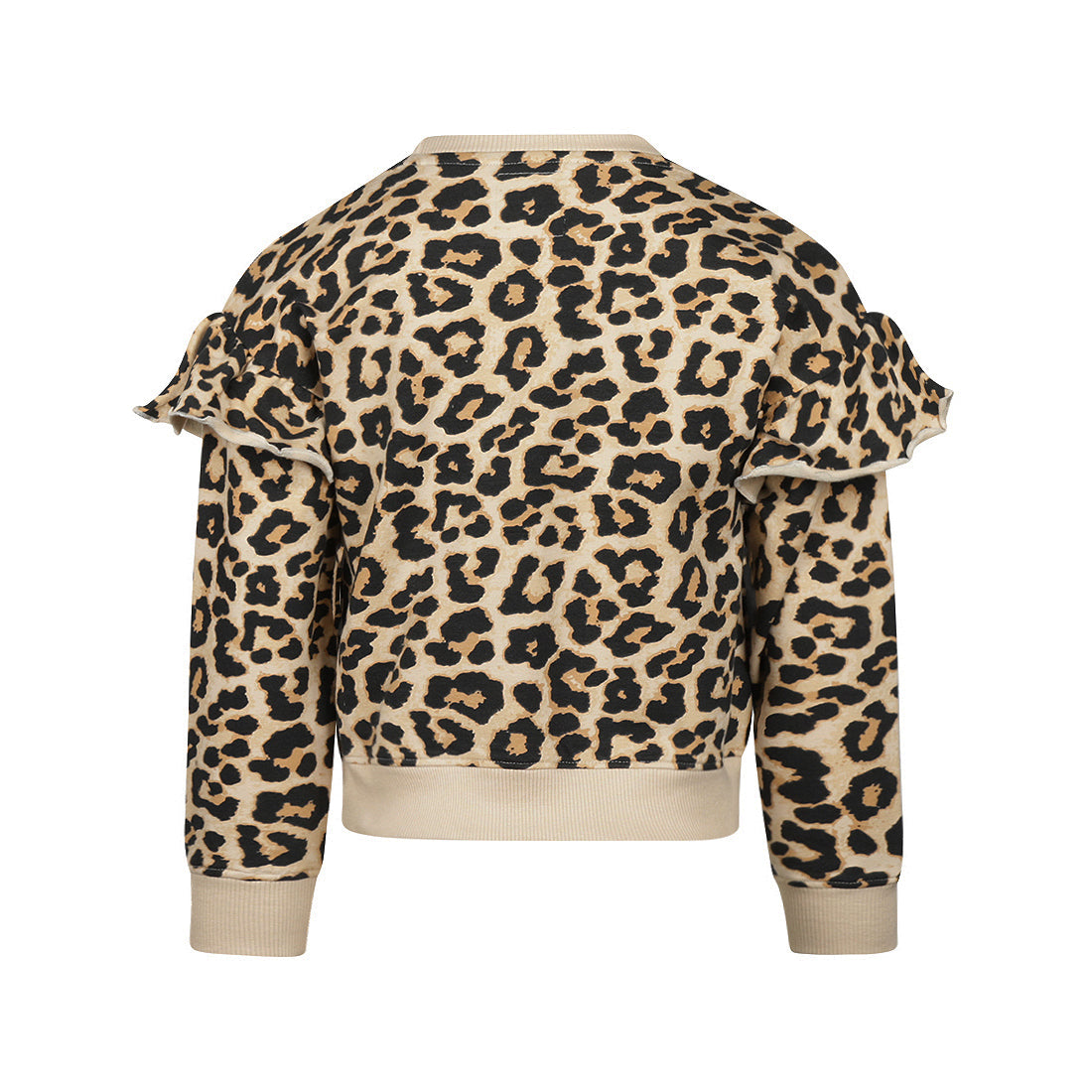 Meisjes Sweater met Ruffles en Panterprint | Koko Noko