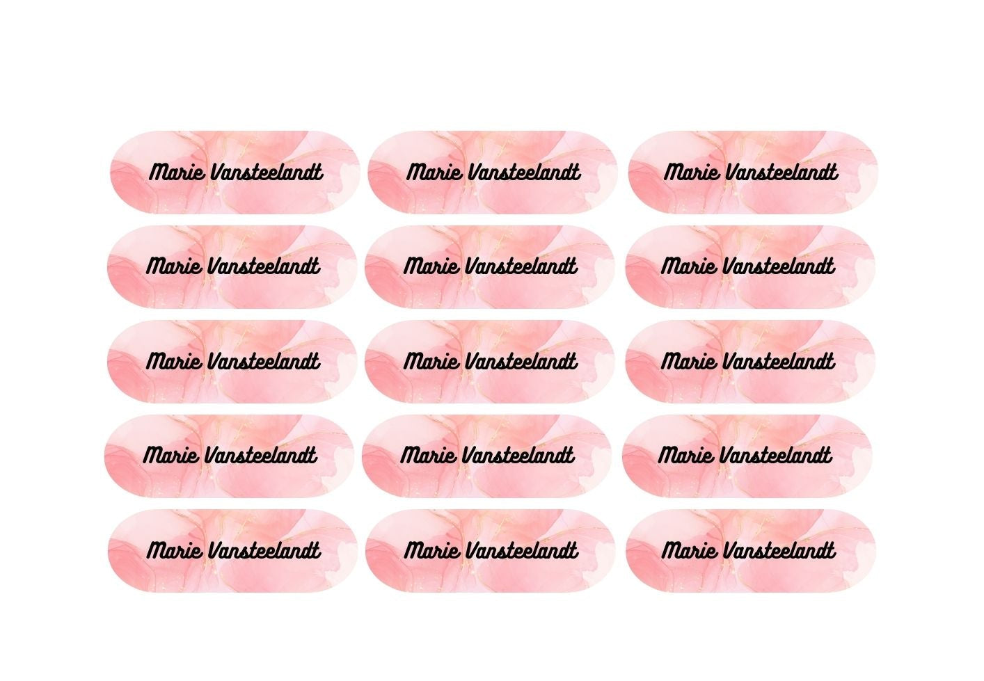Labels Roze aquarel