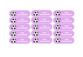 Labels paars met voetbal