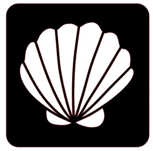Stencil glittertattoo Shell