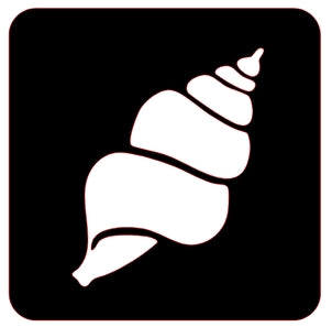 Stencil glittertattoo Shell 2