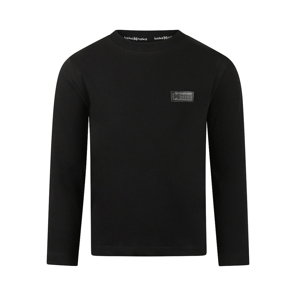 Koko Noko Jongens Longsleeve – Comfortabel Basic Shirt Zwart | Pre-order ✨