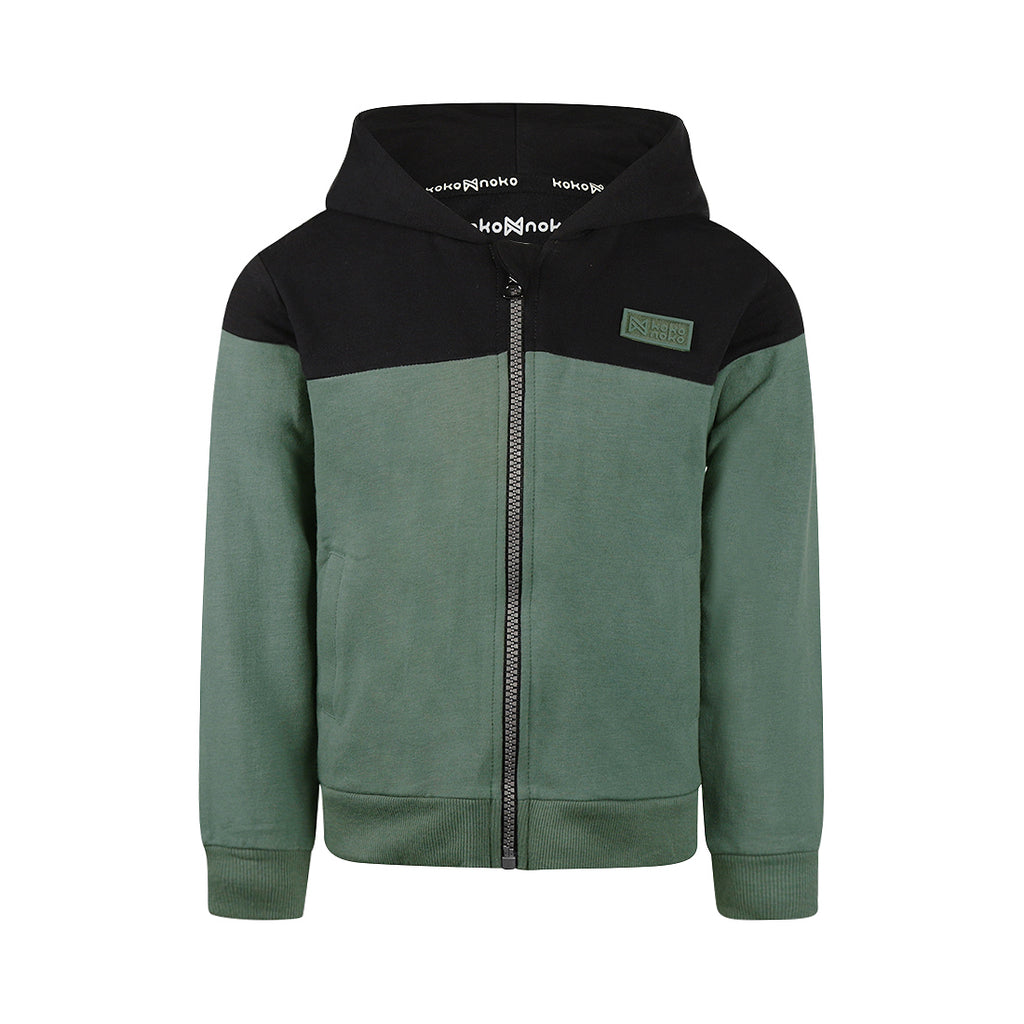Koko Noko Jongens Hoodievest met Ritssluiting Green/black | Pre-order ✨