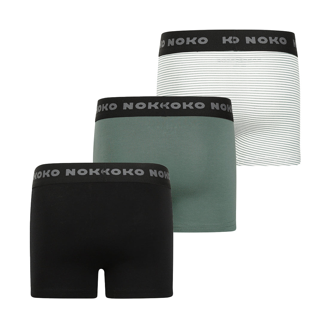 Koko Noko Jongens Boxershort Set – 3-pack Dark green | Pre-order ✨