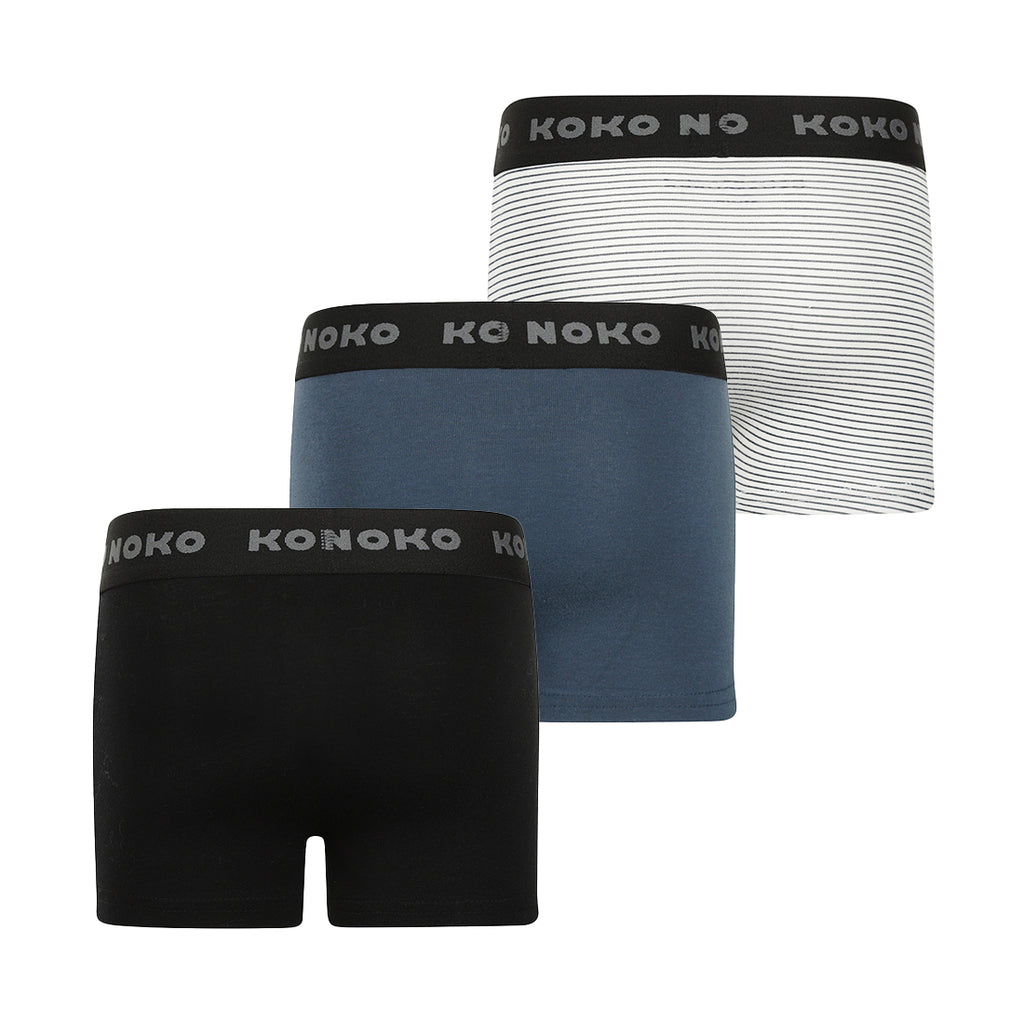 Koko Noko Jongens Boxershort Set – 3-pack Navy Blue | Pre-order ✨