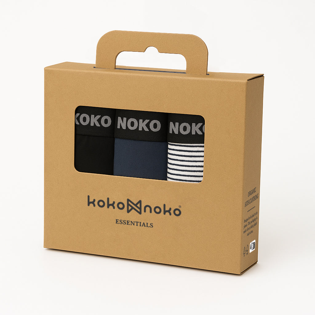 Koko Noko Jongens Boxershort Set – 3-pack Navy Blue | Pre-order ✨