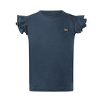 Meisjes T-shirt met Ruffle Mouwen Navy – Pre-order ✨
