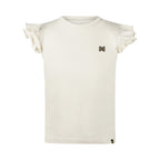 Meisjes T-shirt met Ruffle Mouwen off white – Pre-order ✨