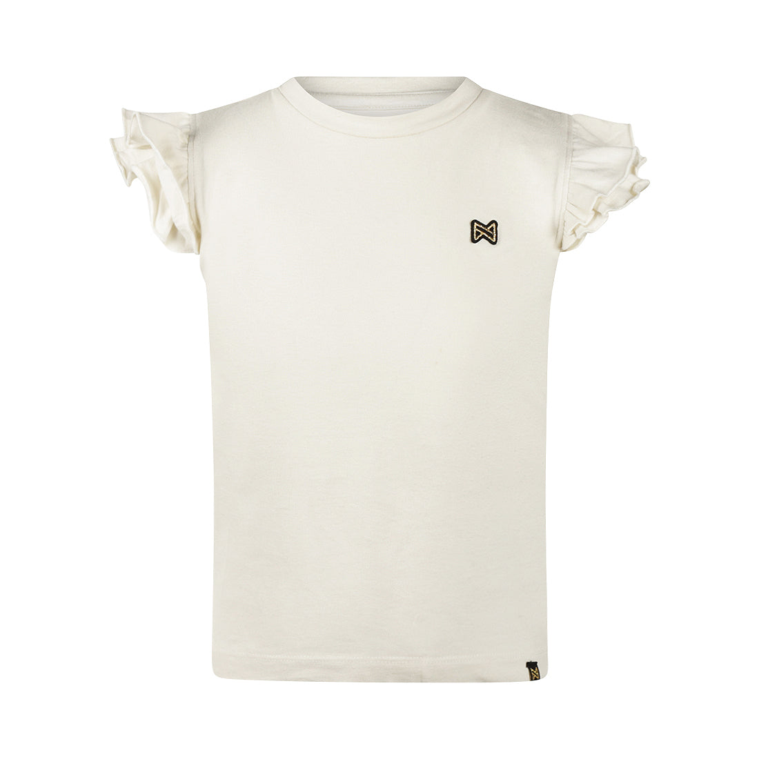 Meisjes T-shirt met Ruffle Mouwen off white – Pre-order ✨