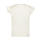 Meisjes T-shirt met Ruffle Mouwen off white – Pre-order ✨