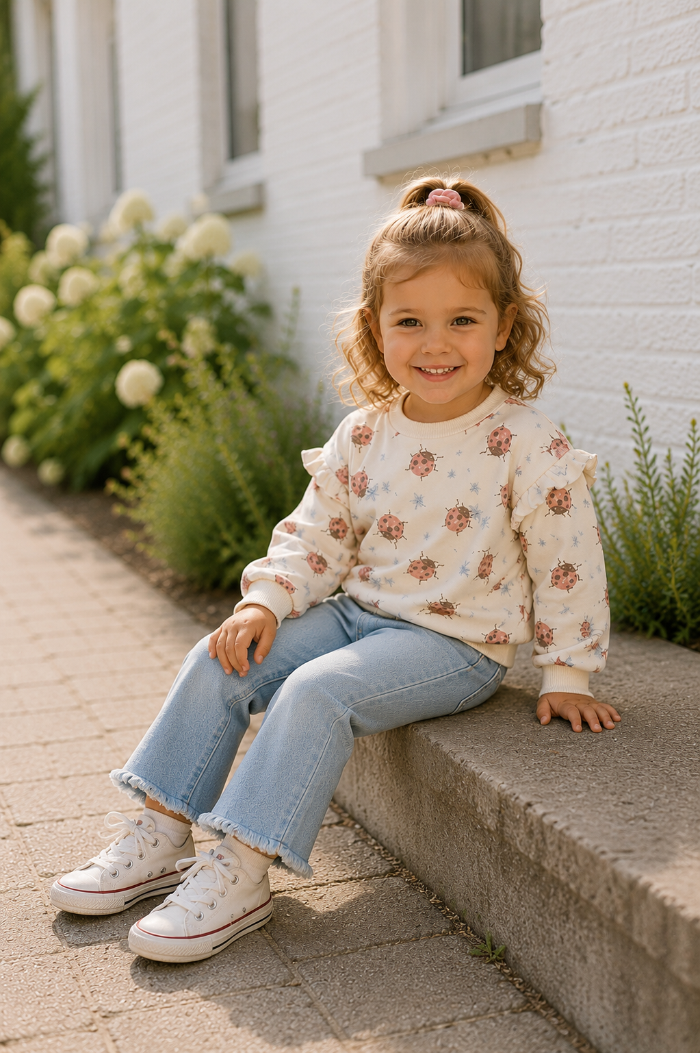 Dirkje Meisjesset Lieveheersbeestje Sweater & Flared Jeans