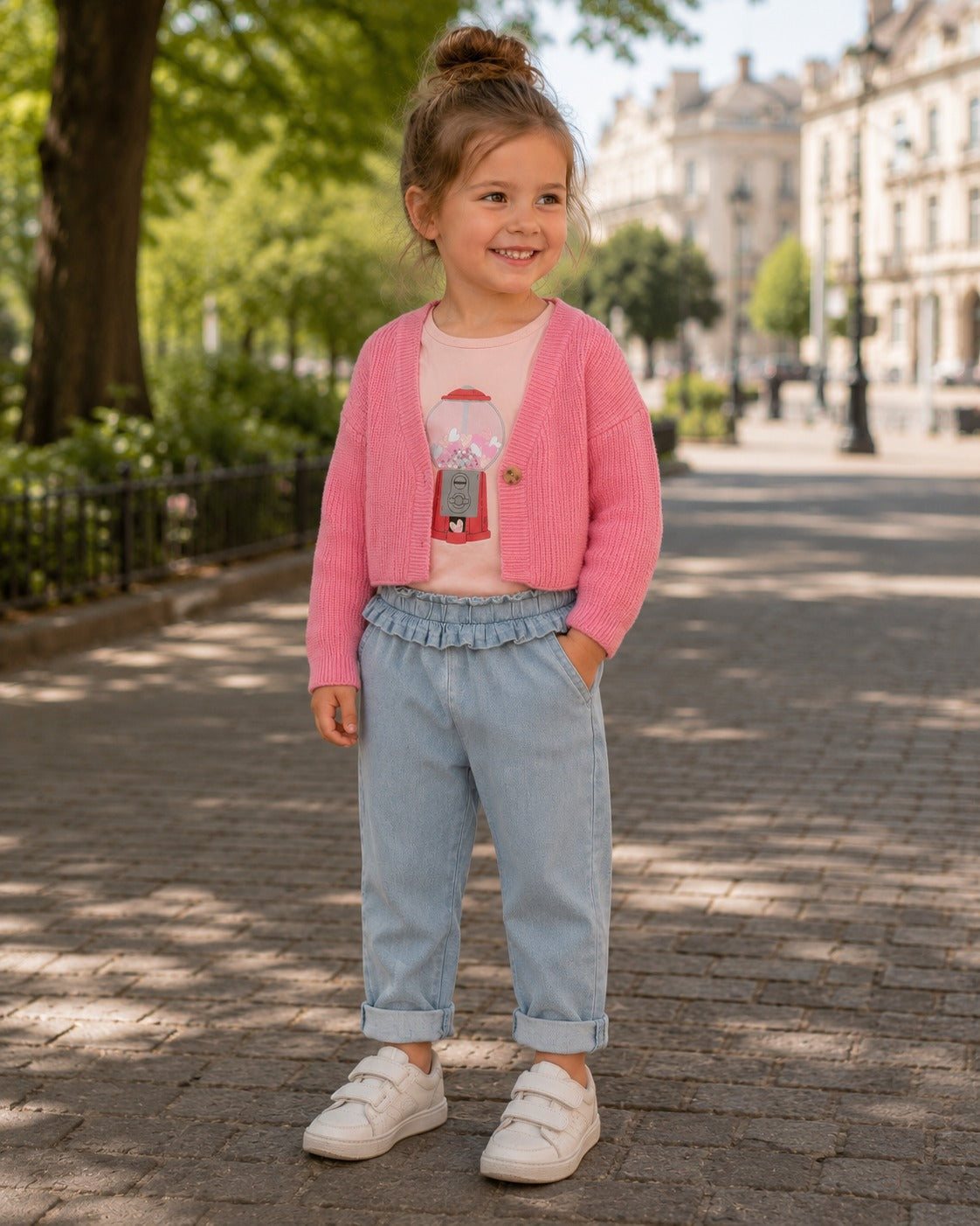 🌸 Minymo T-shirt | CreaMie Gilet | Dirkje Jeansbroek