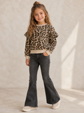Koko Noko meisjes outfit – Luipaard sweater met zwarte jeans