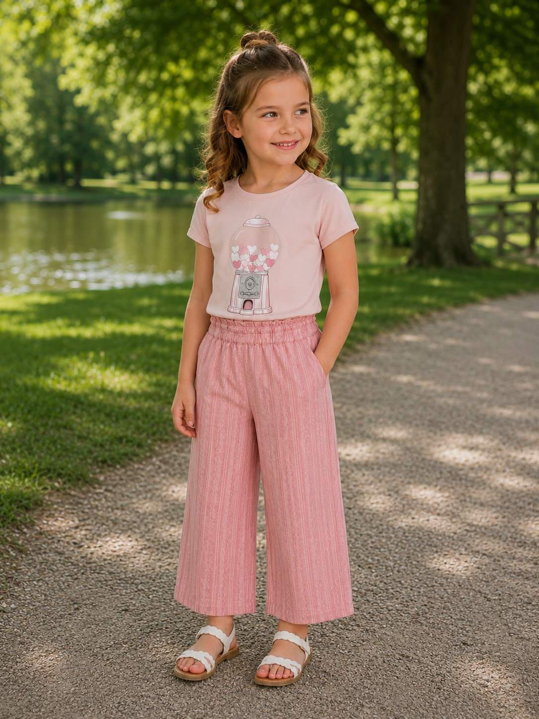 Minymo T-shirt Roze + Minymo Broek Roze – Meisjes Zomer Set 🌸