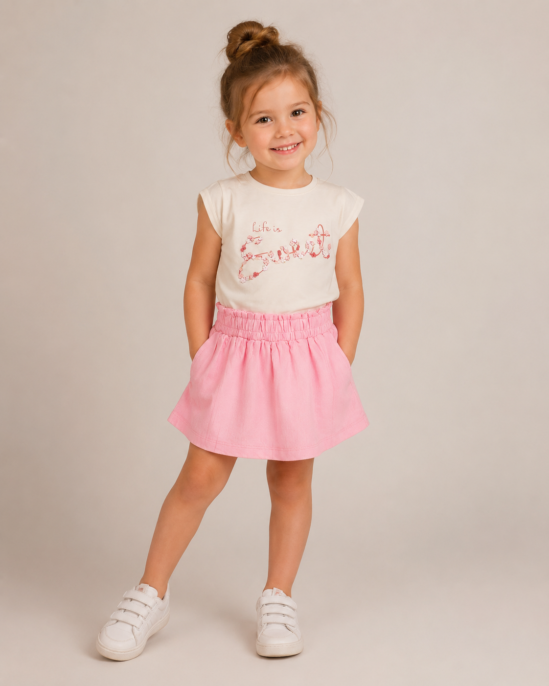 Minymo T-shirt & Dirkje Rokje – Meisjes Bundel Roze 💕