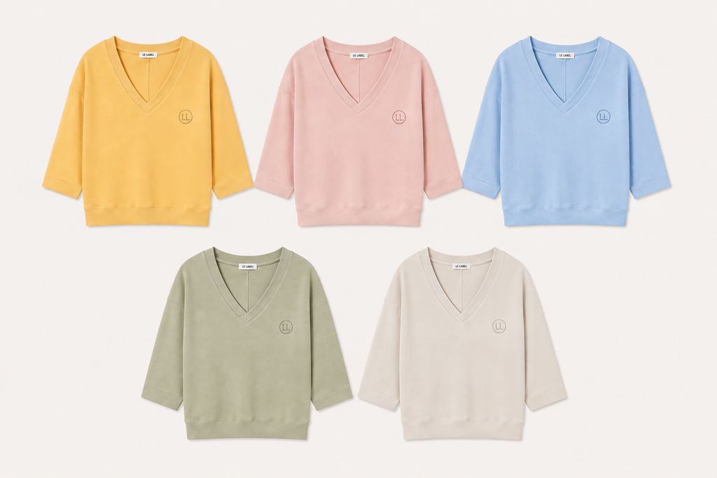 PRE-ORDER | Le Label – Dames V-Neck Sweater 3/4 mouwen - One Size Diverse kleuren (kopie)